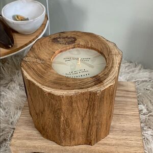 Pottery Barn Wooden Small Filled Trunk Candle For Rustic Farm Cabin Decor